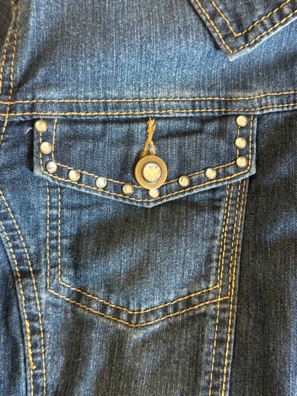 Baccini Dark Blue Denim Jacket with Stud Accents - Picture 7 of 9